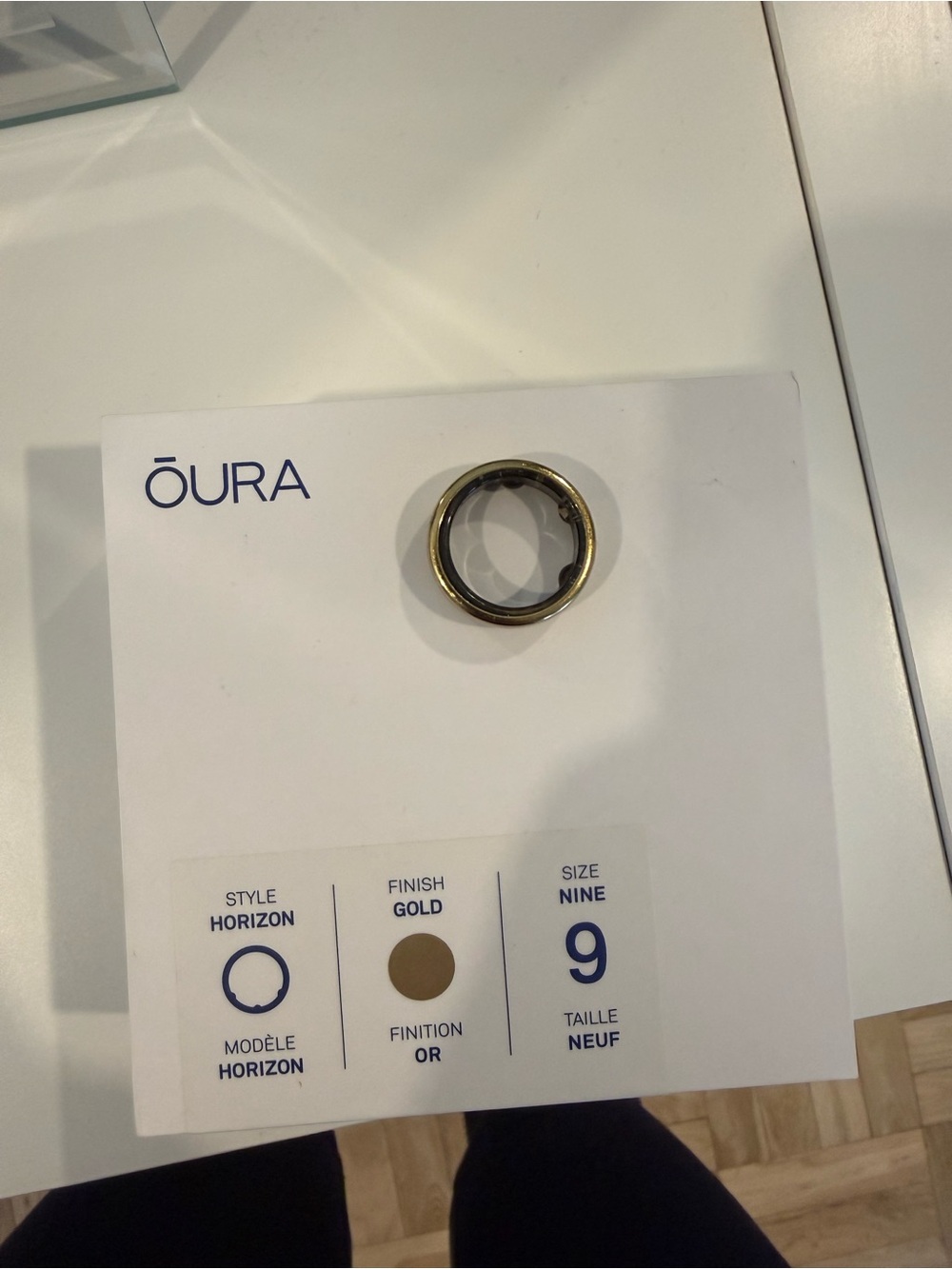 Oura Gold Horizon Ring - Smart Wellness Ring (Size 9)